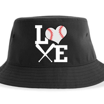 Love Baseball Heart Graphic Sustainable Bucket Hat
