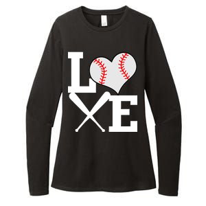 Love Baseball Heart Graphic Womens CVC Long Sleeve Shirt