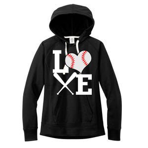 Love Baseball Heart Graphic Women's Fleece Hoodie