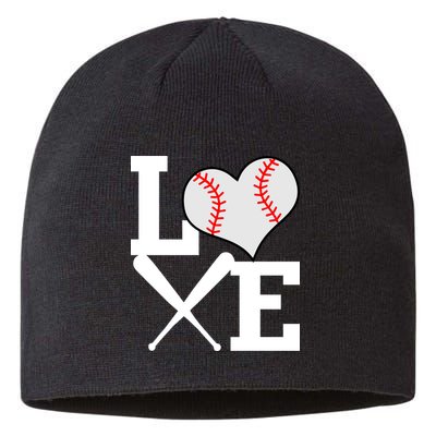 Love Baseball Heart Graphic Sustainable Beanie