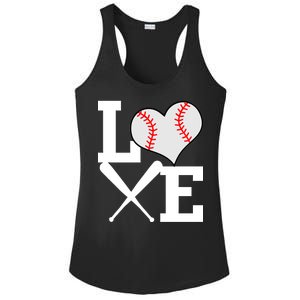 Love Baseball Heart Graphic Ladies PosiCharge Competitor Racerback Tank