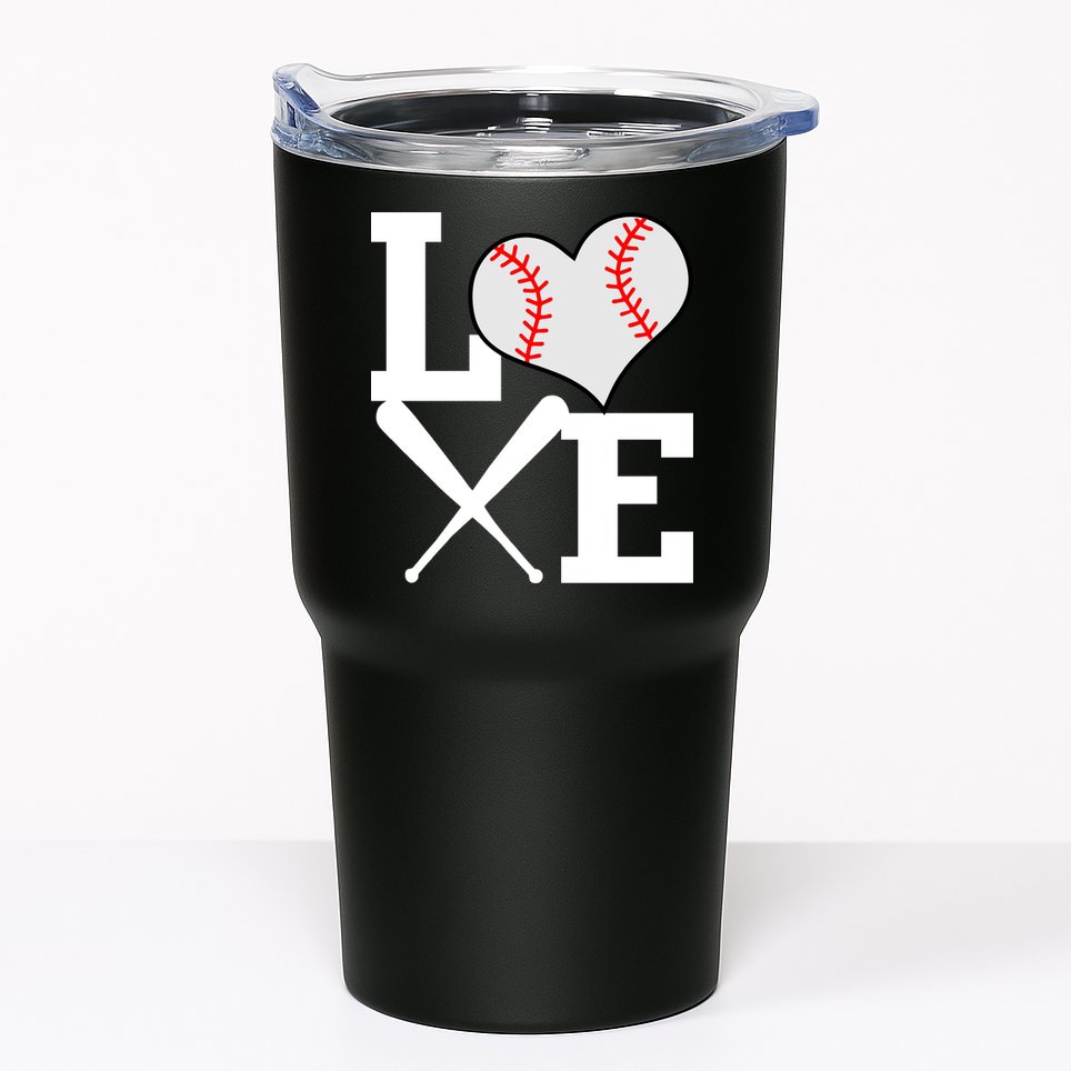 Love Baseball Heart Graphic Tumbler