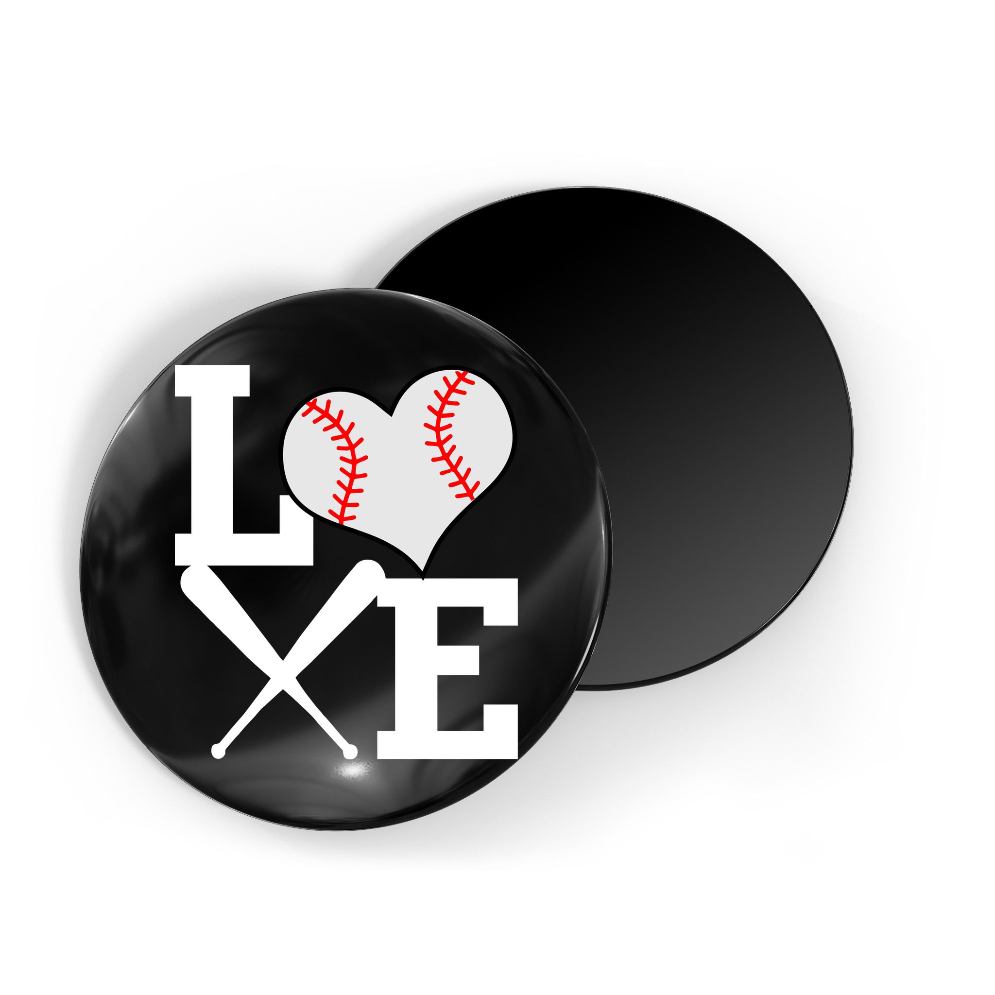Love Baseball Heart Graphic Magnet