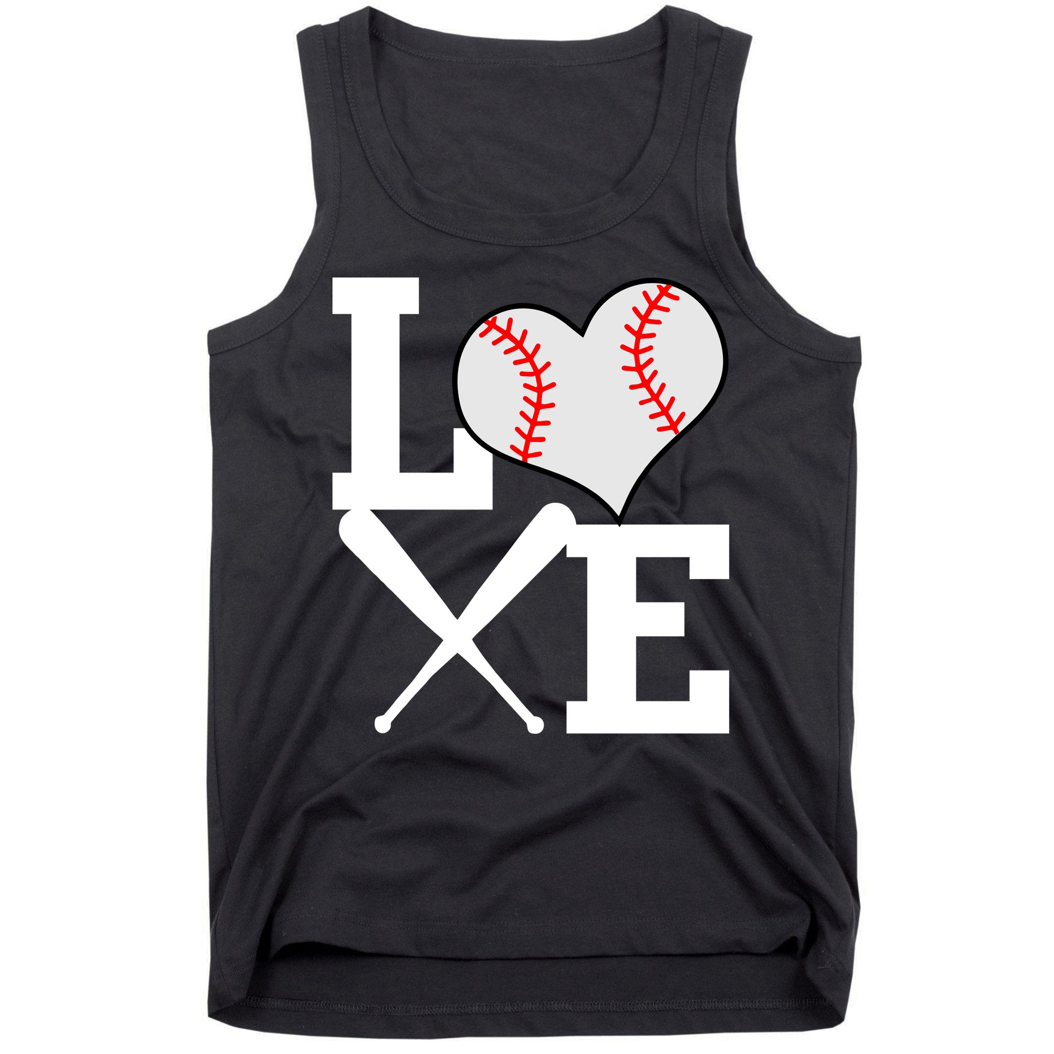 Love Baseball Heart Graphic Tank Top