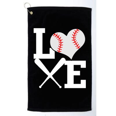 Love Baseball Heart Graphic Platinum Collection Golf Towel