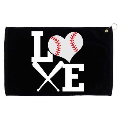 Love Baseball Heart Graphic Grommeted Golf Towel