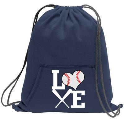 Love Baseball Heart Graphic Sweatshirt Cinch Pack Bag