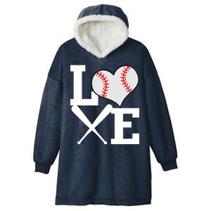 Love Baseball Heart Graphic Hooded Wearable Blanket