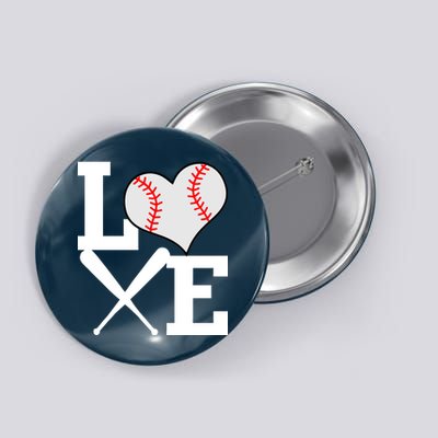 Love Baseball Heart Graphic Button