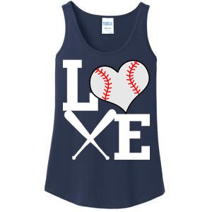 Love Baseball Heart Graphic Ladies Essential Tank