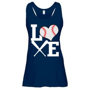 Love Baseball Heart Graphic Ladies Essential Flowy Tank