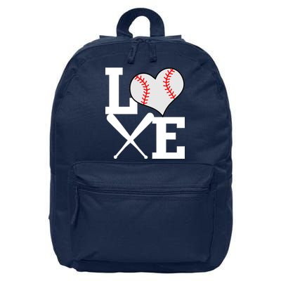 Love Baseball Heart Graphic 16 in Basic Backpack