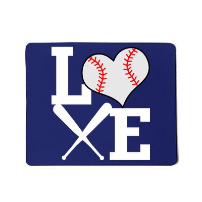 Love Baseball Heart Graphic Mousepad