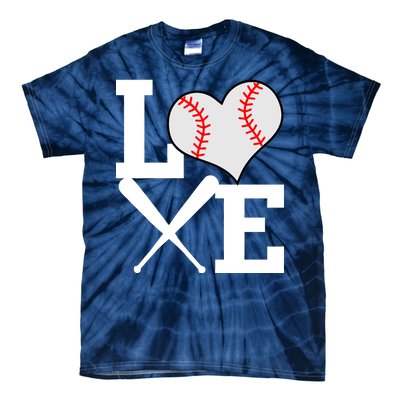 Love Baseball Heart Graphic Tie-Dye T-Shirt