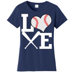 Love Baseball Heart Graphic Women's T-Shirt