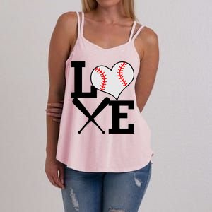 Love Baseball Heart Graphic Women's Strappy Tank