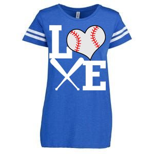 Love Baseball Heart Graphic Enza Ladies Jersey Football T-Shirt