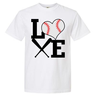 Love Baseball Heart Graphic Garment-Dyed Heavyweight T-Shirt