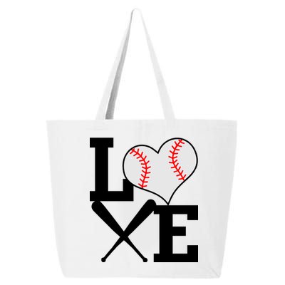 Love Baseball Heart Graphic 25L Jumbo Tote