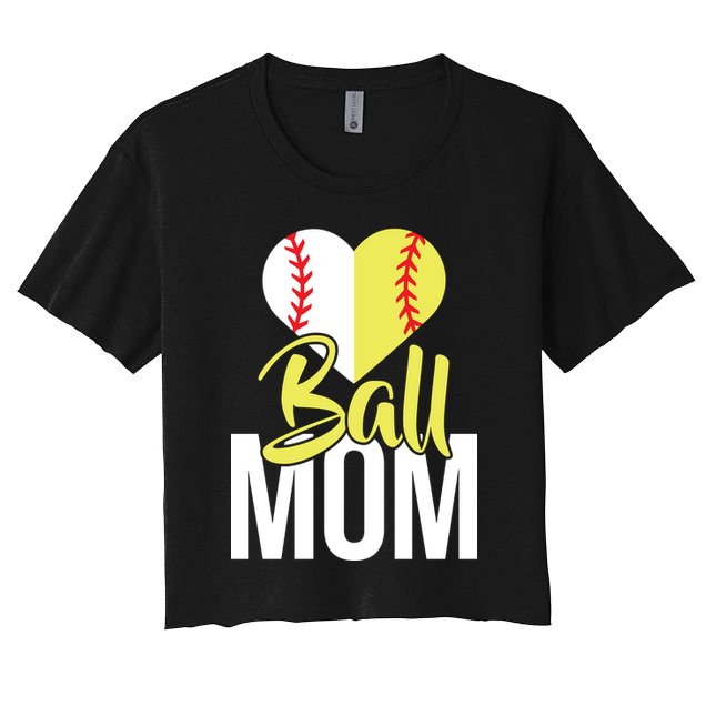 Love Baseball Mom  Crop Top