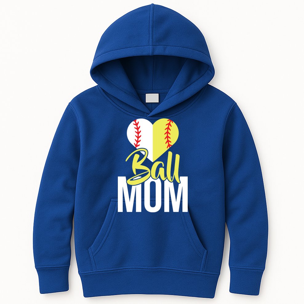 Love Baseball Mom  Kids Hoodie