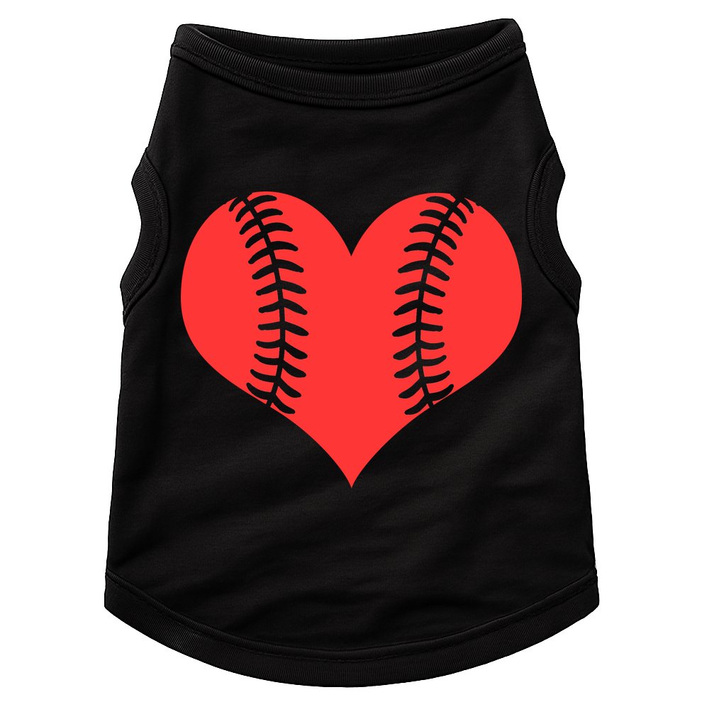 Love Baseball Red Heart Doggie Tank