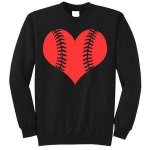 Love Baseball Red Heart Sweatshirt