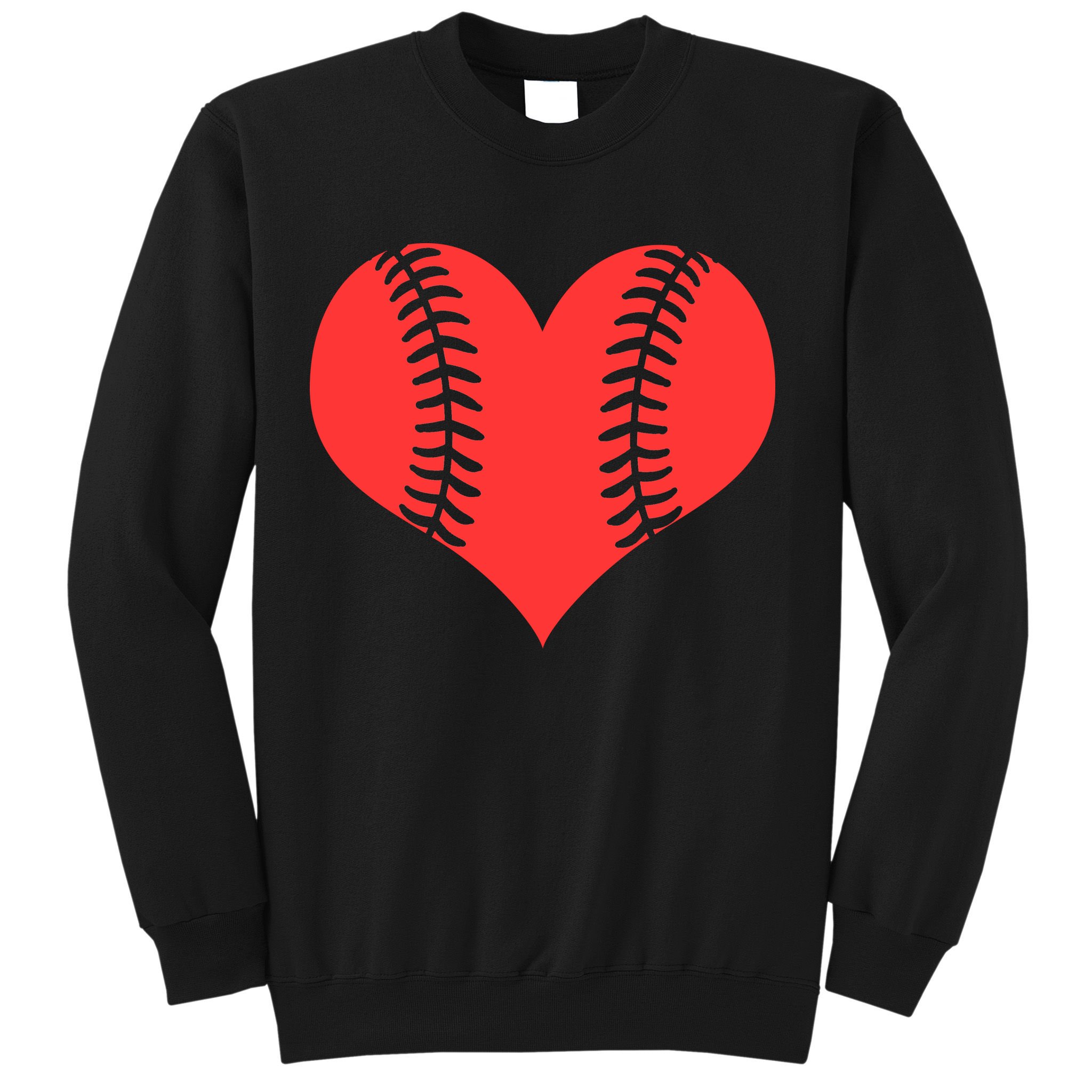 Love Baseball Red Heart Sweatshirt
