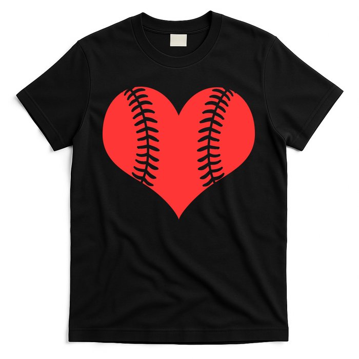 Love Baseball Red Heart T-Shirt