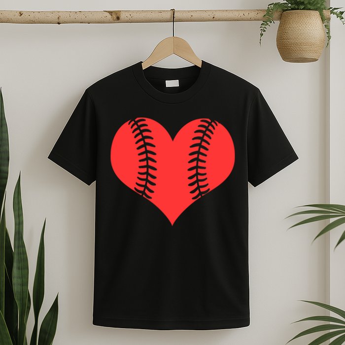 Love Baseball Red Heart T-Shirt