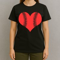 Love Baseball Red Heart T-Shirt