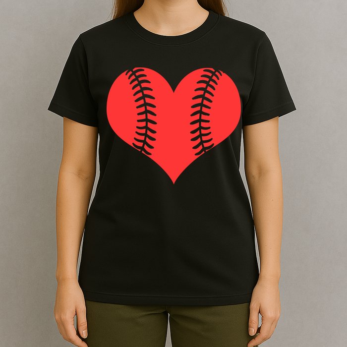 Love Baseball Red Heart T-Shirt