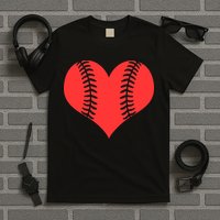 Love Baseball Red Heart T-Shirt