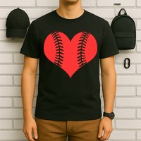 Love Baseball Red Heart T-Shirt