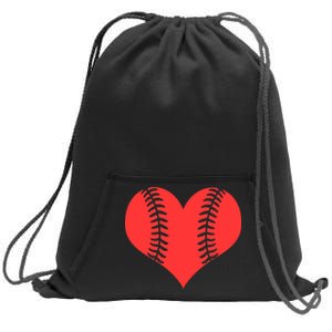 Love Baseball Red Heart Sweatshirt Cinch Pack Bag