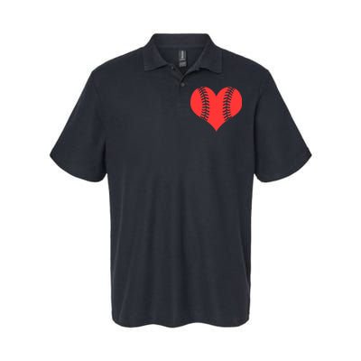 Love Baseball Red Heart Softstyle Adult Sport Polo