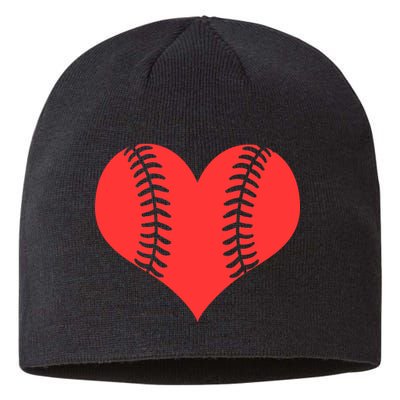 Love Baseball Red Heart Sustainable Beanie