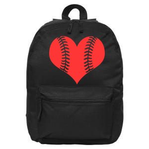 Love Baseball Red Heart 16 in Basic Backpack