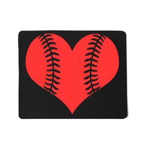 Love Baseball Red Heart Mousepad