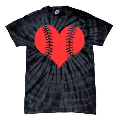 Love Baseball Red Heart Tie-Dye T-Shirt