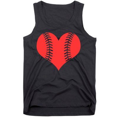 Love Baseball Red Heart Tank Top