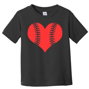 Love Baseball Red Heart Toddler T-Shirt