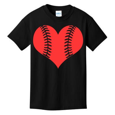 Love Baseball Red Heart Kids T-Shirt