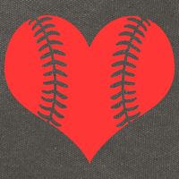 Love Baseball Red Heart Cotton Canvas Backpack