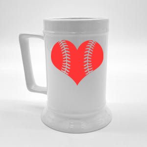 Love Baseball Red Heart Beer Stein