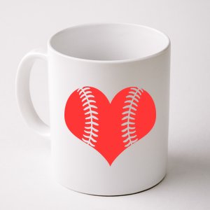 Love Baseball Red Heart Coffee Mug