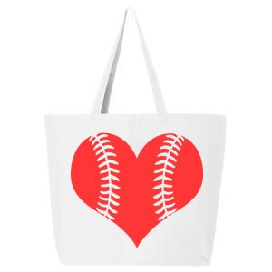 Love Baseball Red Heart 25L Jumbo Tote