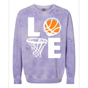 Love Basketball Hoop Colorblast Crewneck Sweatshirt