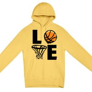 Love Basketball Hoop Premium Pullover Hoodie