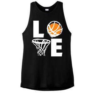 Love Basketball Hoop Ladies PosiCharge Tri-Blend Wicking Tank